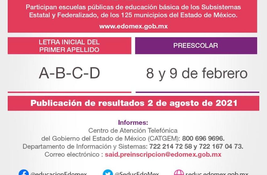 HOY COMIENZAN LAS PREINSCRIPCIONES PARA PREESCOLAR