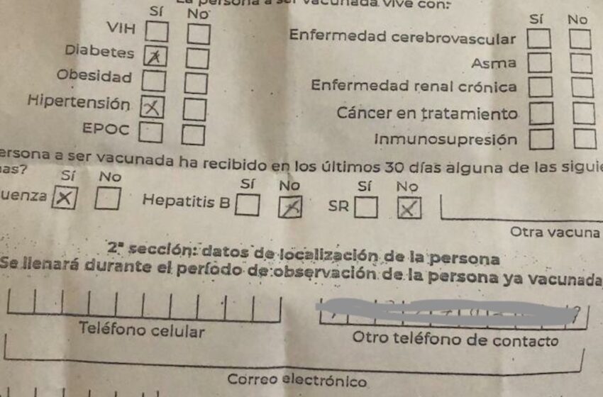  QUE NO TE SORPRENDAN NI LOS LUGARES NI LOS FORMATOS PARA VACUNACIÓN SE VENDEN