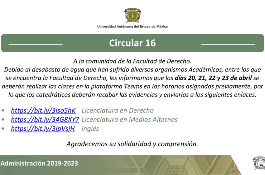  POR FALTA DE AGUA SUSPENDEN CLASES PRESENCIALES EN FACULTAD DE DERECHO