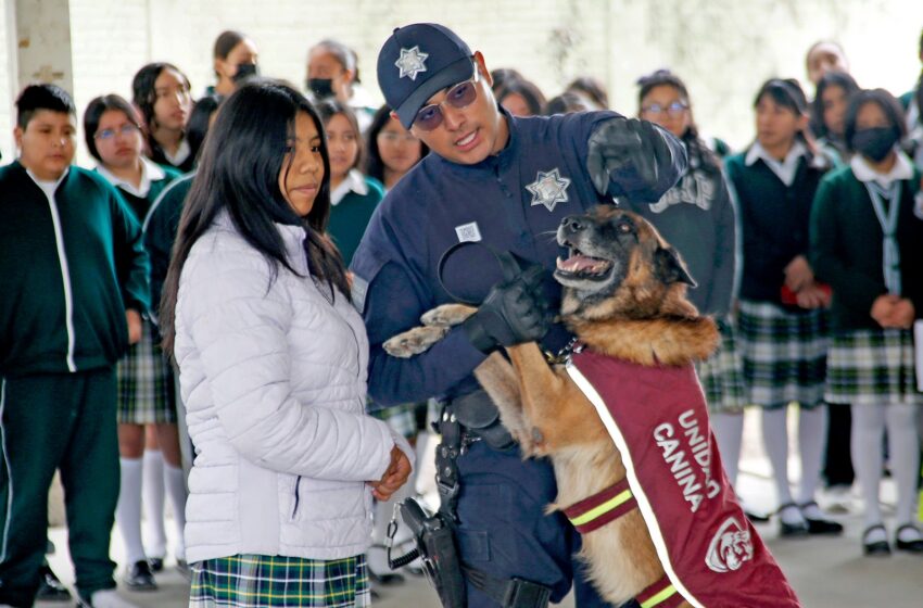  BINOMIOS CANINOS LLEGAN A  LAS ESCUELAS PARA FOMENTAR LA CULTURA DE PAZ EN EL EDOMÉX