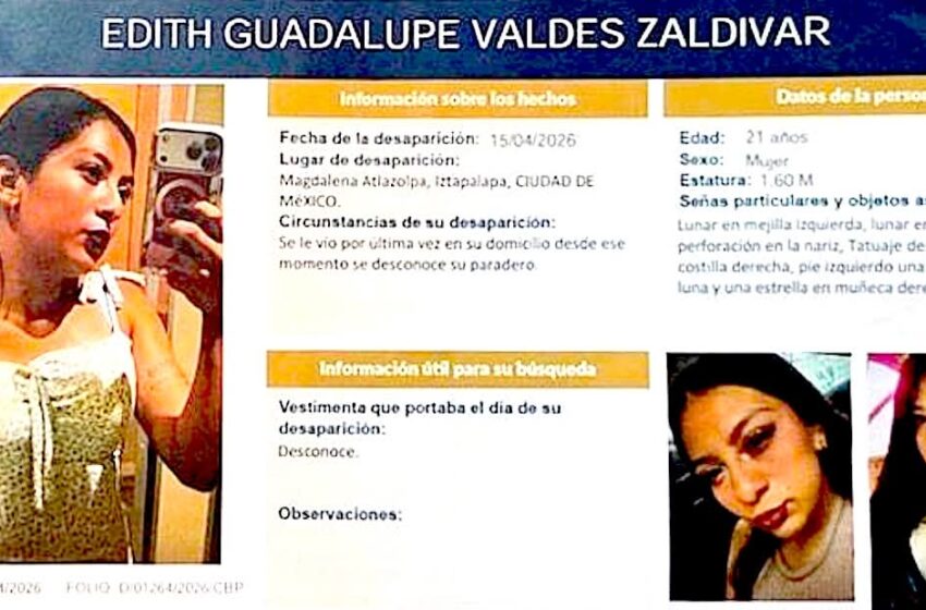  Detienen en CDMX a presunto responsable del feminicidio de Edith Guadalupe
