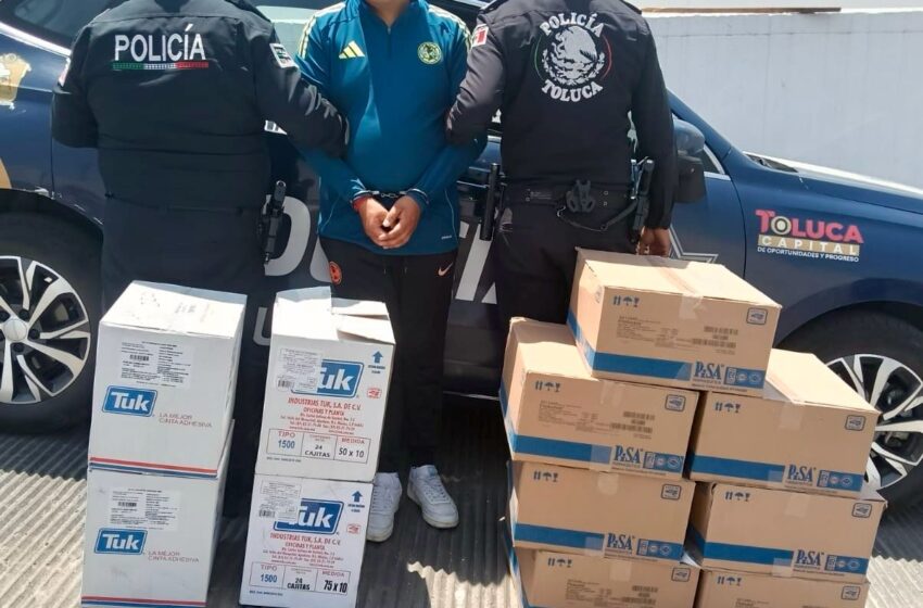  Detienen a hombre por presunto robo de insumos médicos en Toluca