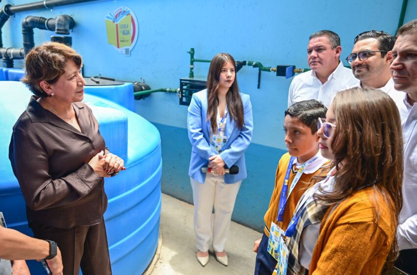  Gobernadora Delfina Gómez, Fundación Coca-Cola y Conagua celebran instalación en EdoMéx del sistema mil de captación pluvial del programa “Escuelas con Agua”