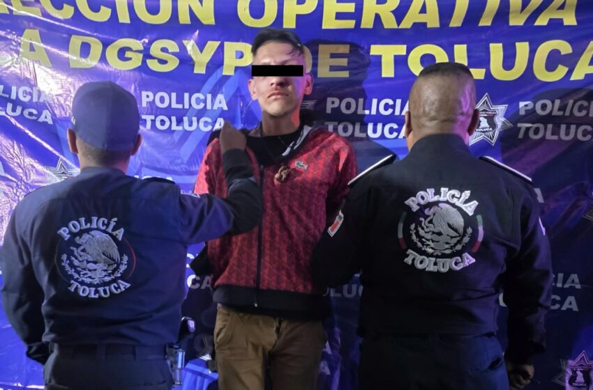  Captura Policía Municipal de Toluca a asaltante de autobús con historial delictivo