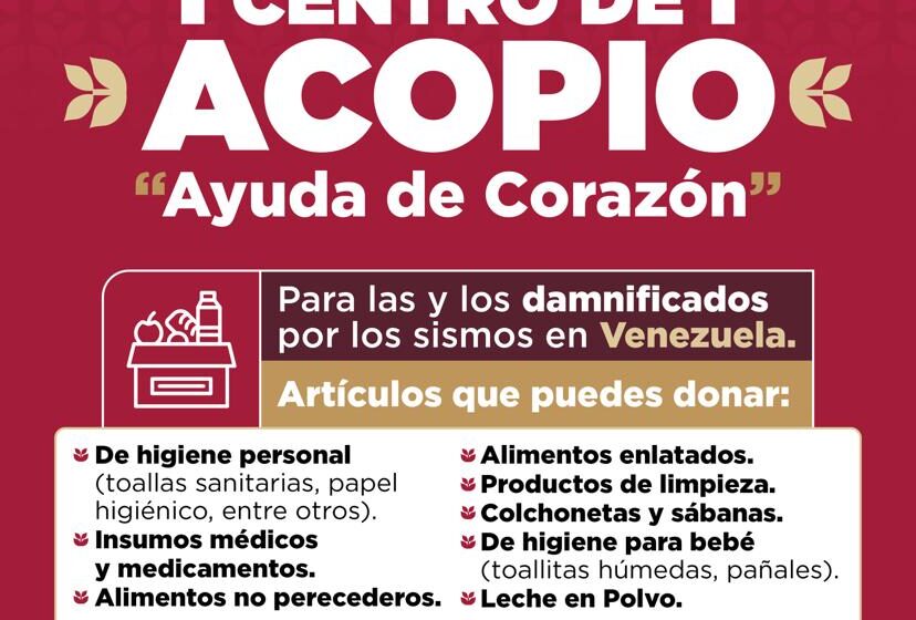  ¡Únete a la colecta! Gobierno del EdoMéx invita a donar víveres y artículos de primera necesidad para damnificados en Venezuela