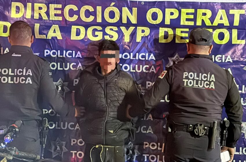  Detiene Policía de Toluca a menor presuntamente involucrado en daños a cajero automático y negocio del Centro Histórico
