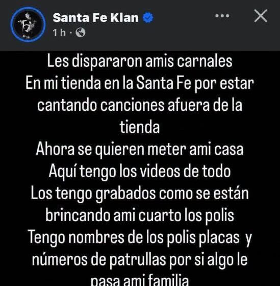  Santa Fe Klan denuncia presunto ataque de policías municipales en Guanajuato