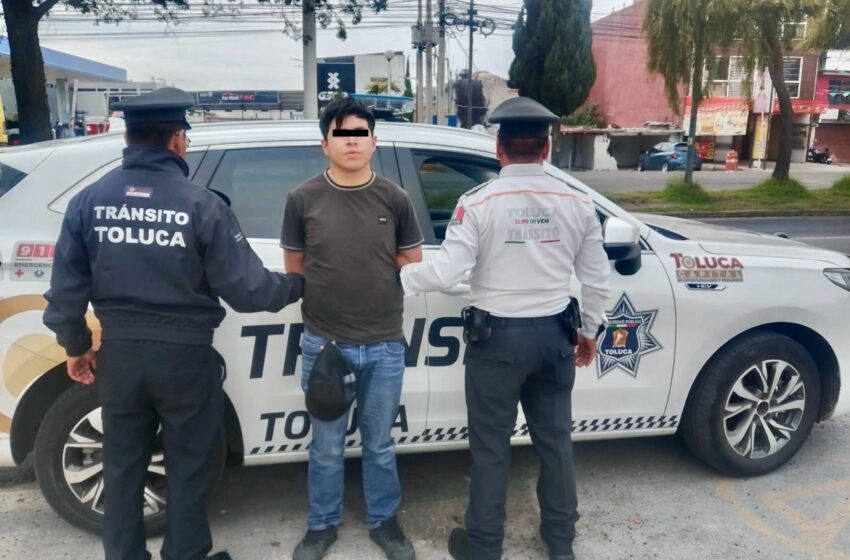  ATRAPAN A PRESUNTO “MOTORATÓN” EN PLENO CENTRO DE TOLUCA